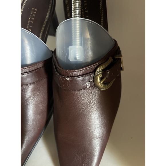 "Liz Claiborne" Beautiful Comfort Slip On Chocolate Leather Clogs size 5.5 US - Picture 1 of 8